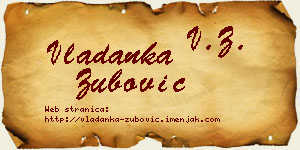Vladanka Zubović vizit kartica